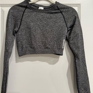 Gymshark Charcoal Long Sleeve Crop Top